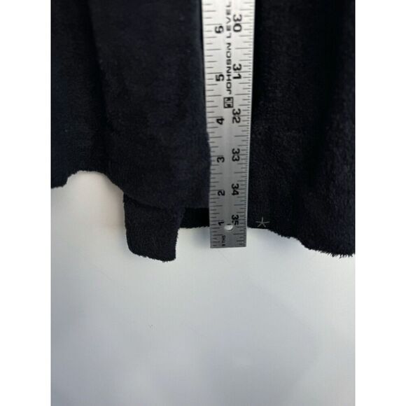 Barefoot Dreams Cozychic Lite Size M Open Front Cardigan Hoodie Black Pockets - Picture 6 of 6
